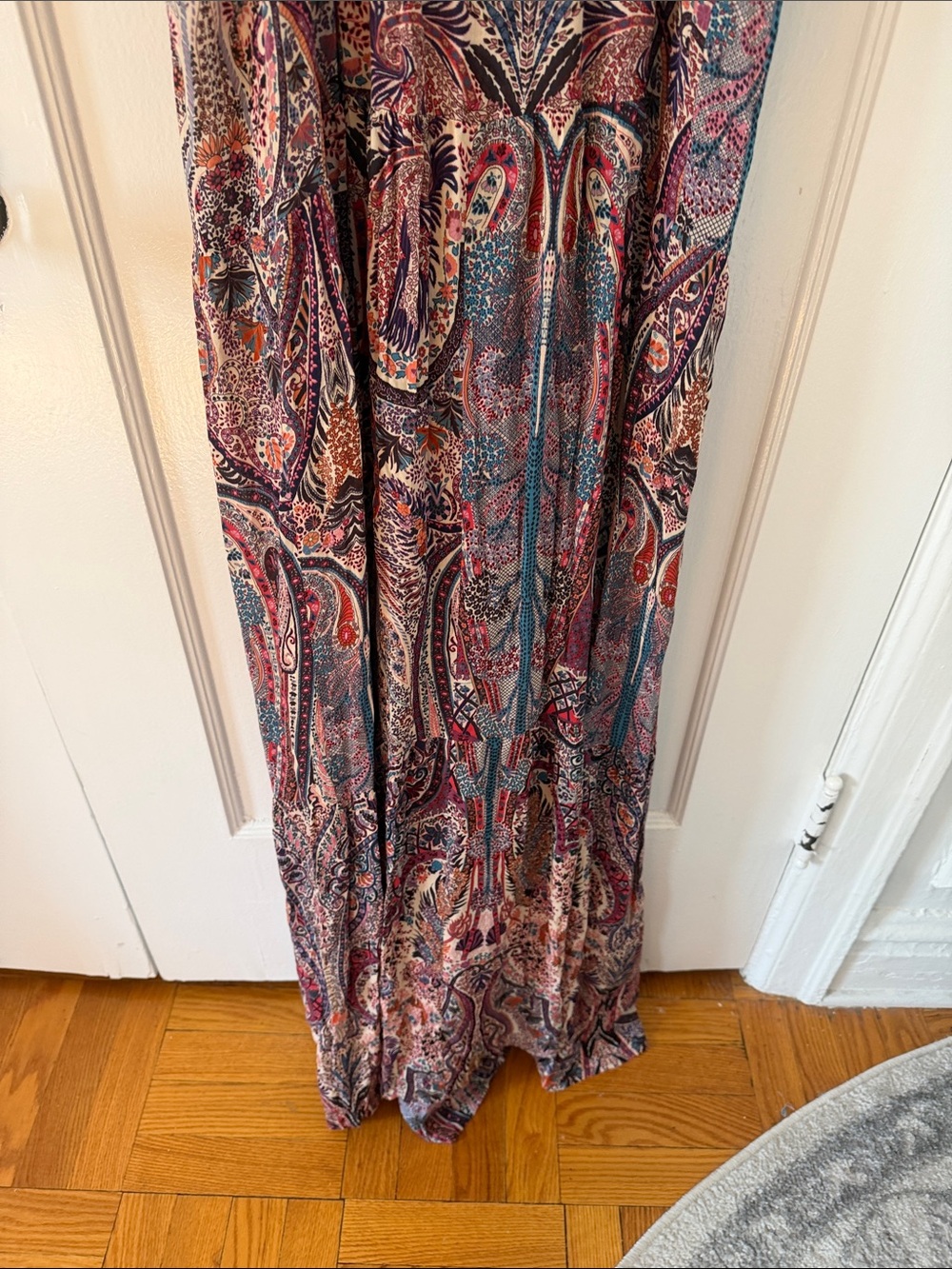 ba&sh Baraka Paisley Maxi Dress in Multicolor Rust & Blue - Picture 12 of 14
